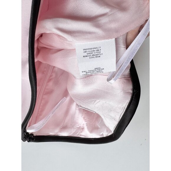 Vintage 90's SCOTT MCCLINTOCK Pink Black Duchess Satin Bow Prom Dress, Size 6 - Picture 15 of 16